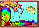 Детский рисунок - флэш раскраска - Бабочка хамелеон - раскраска меняющая цвет.